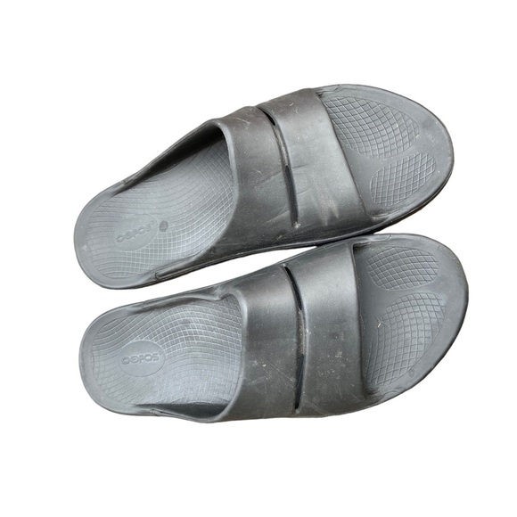 OOFOS Black mens slides size 13 - Picture 5 of 7